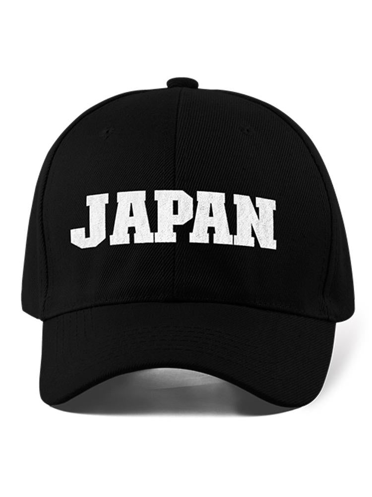 a black hat with white text