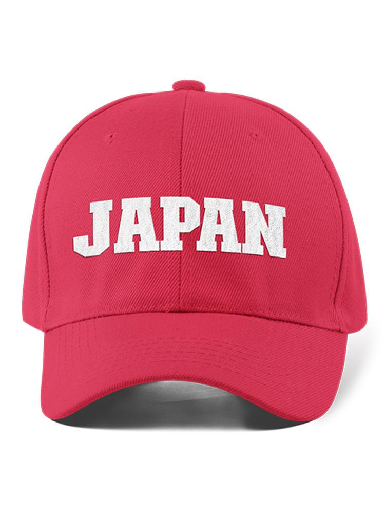 a red hat with white text