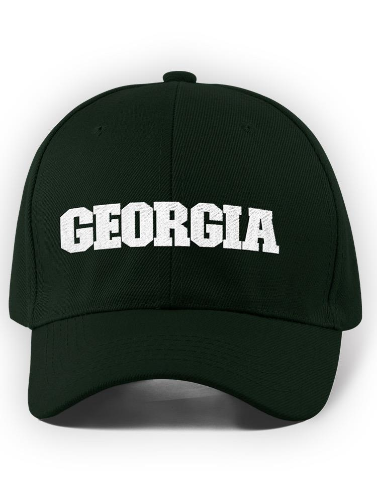 a black hat with white text