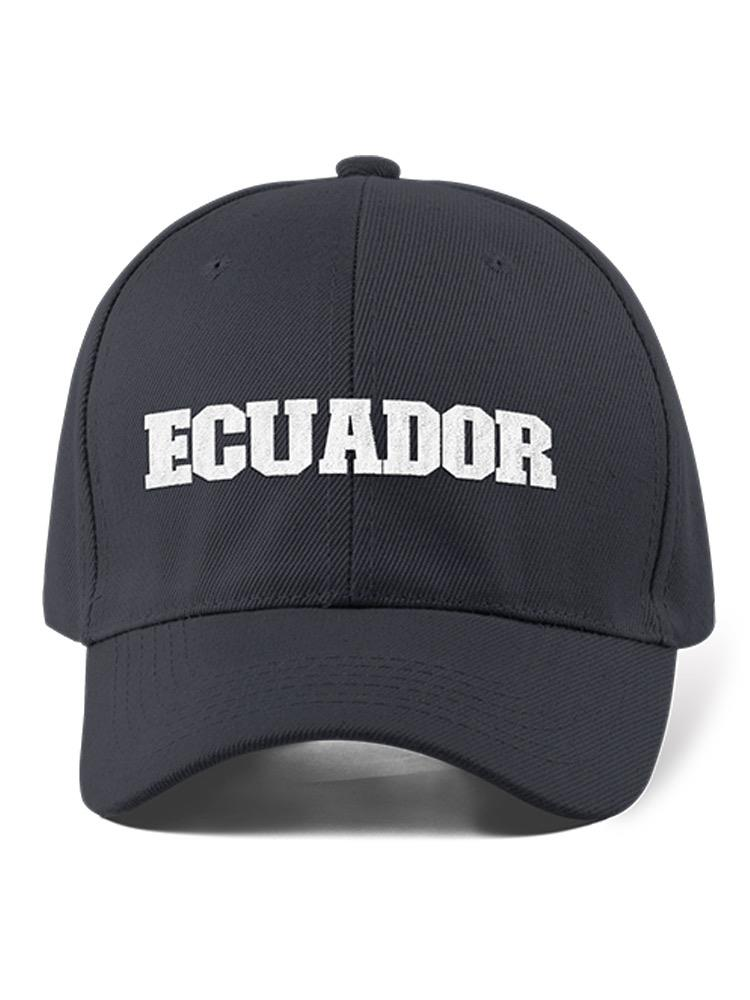 a black hat with white text