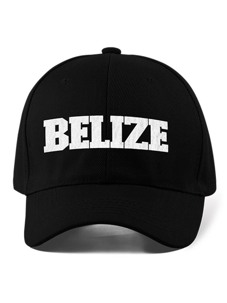 a black hat with white text