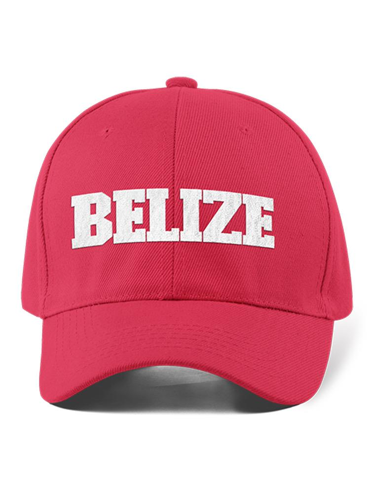 a red hat with white text