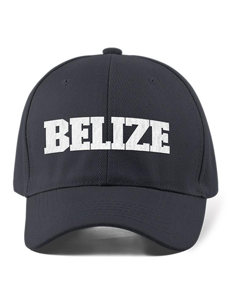 a black hat with white text