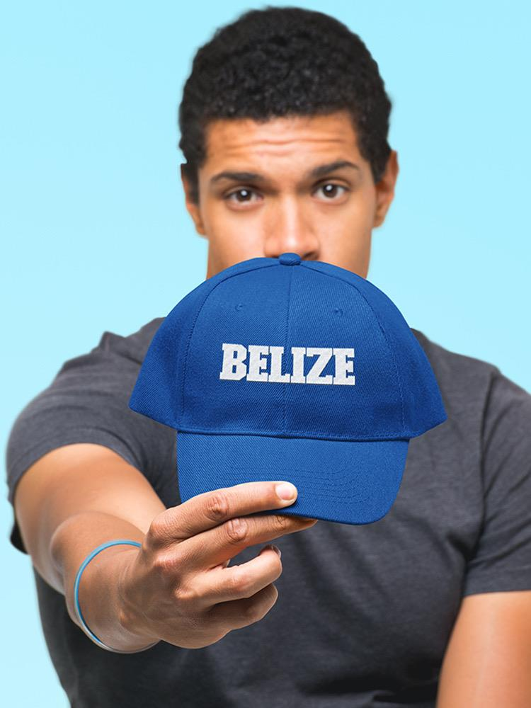 a man holding a blue hat