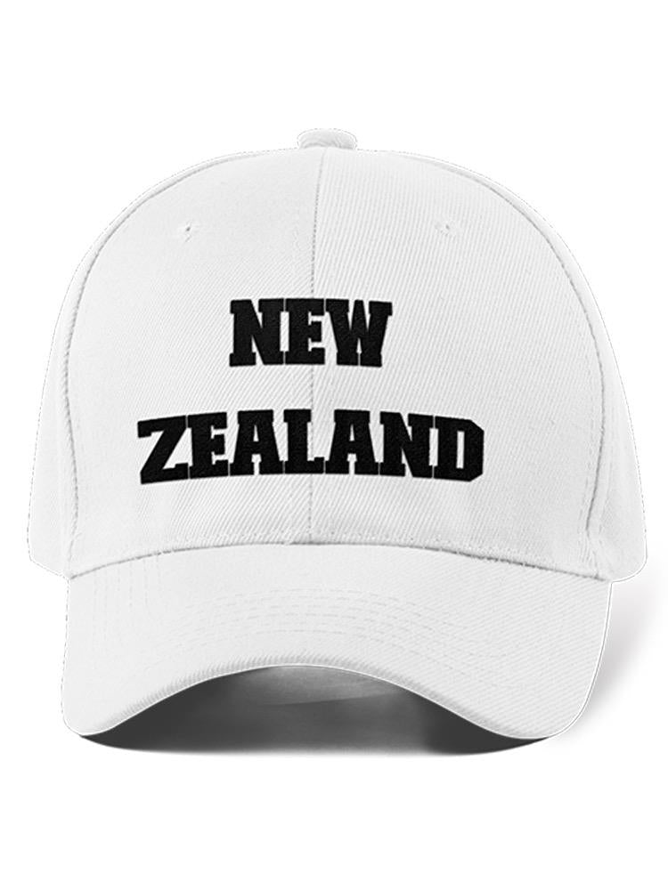 a white hat with black text