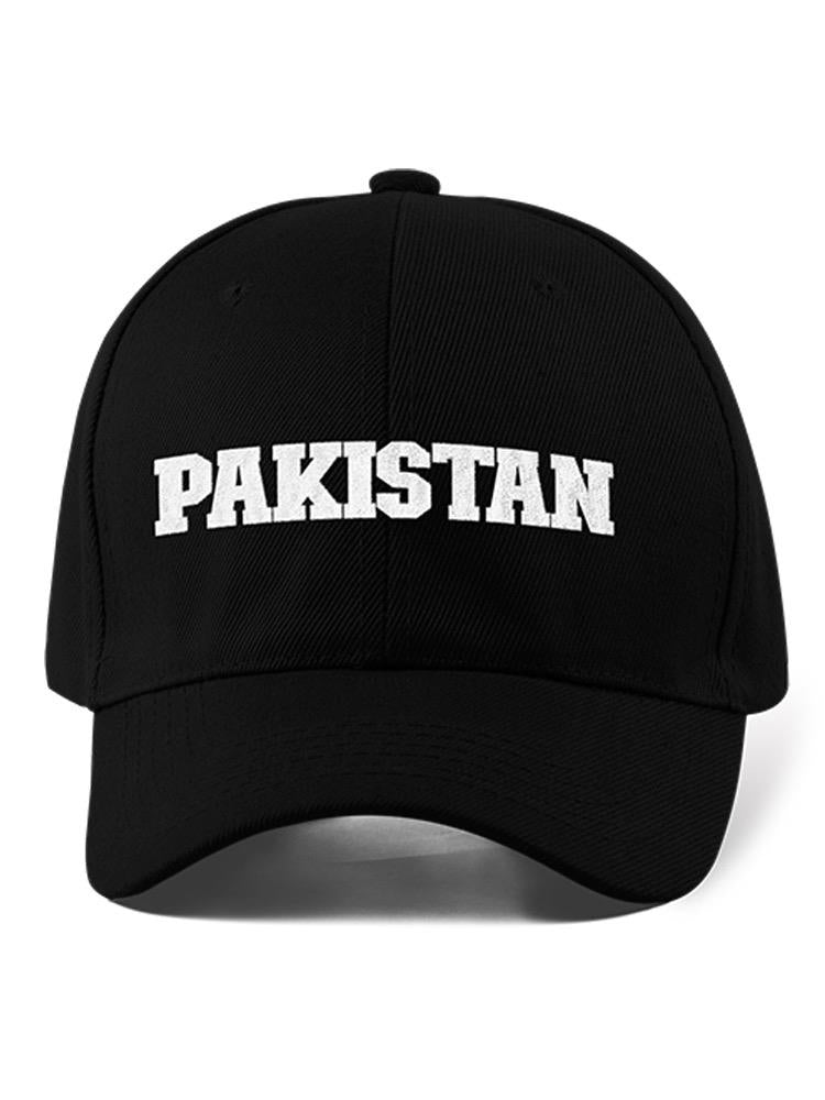 a black hat with white text
