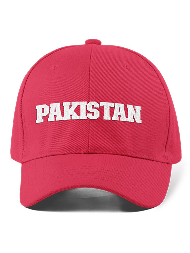 a red hat with white text