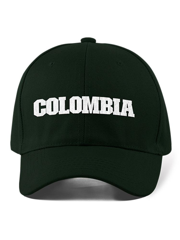 a black hat with white text