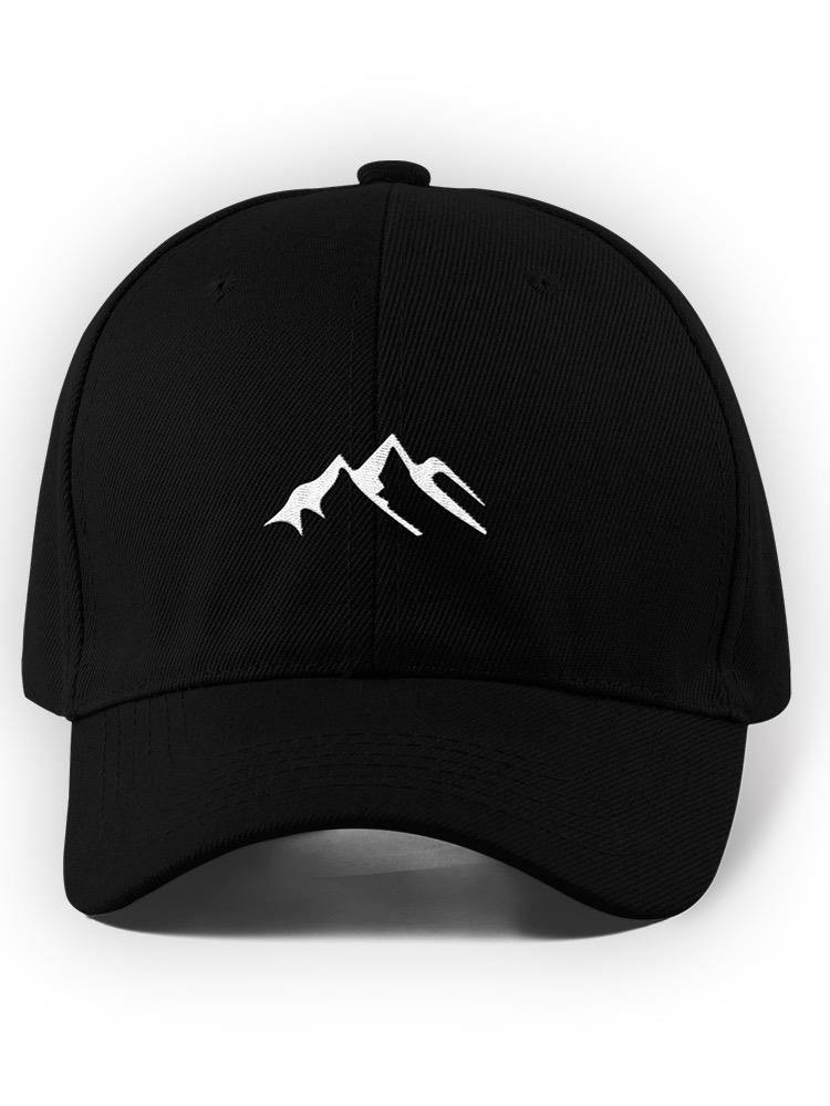 a black hat with a white mountain logo
