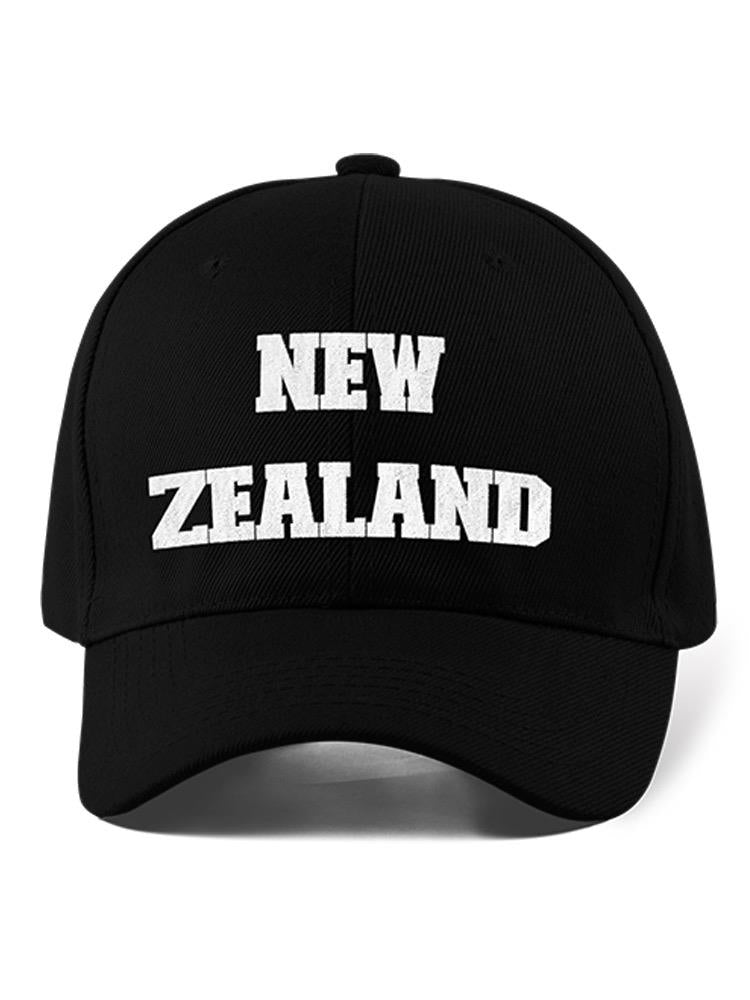 a black hat with white text
