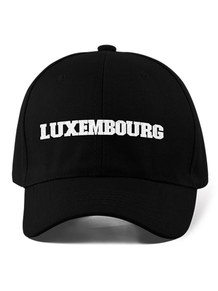 a black hat with white text