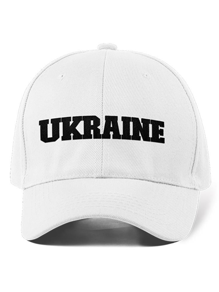a white hat with black text