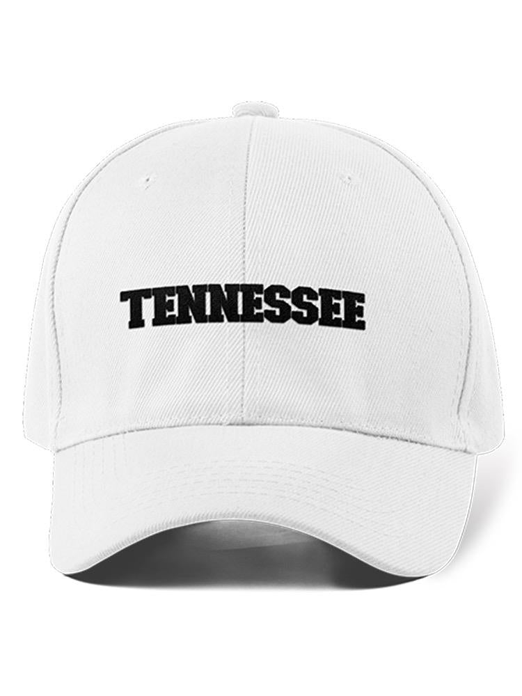 a white hat with black text