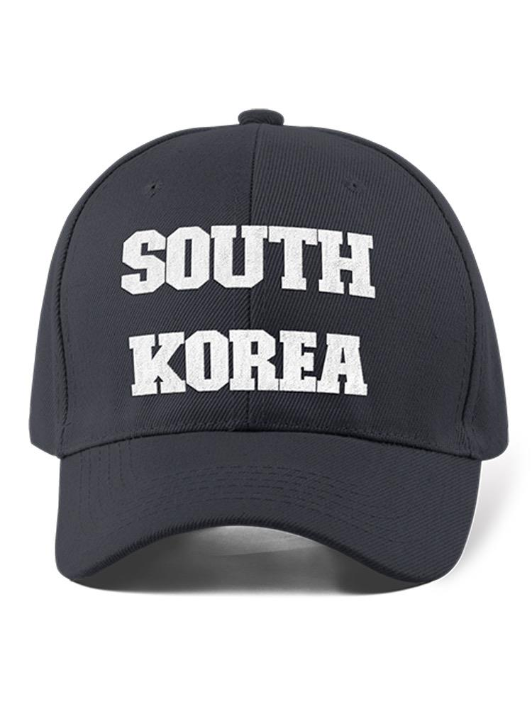 a black hat with white text