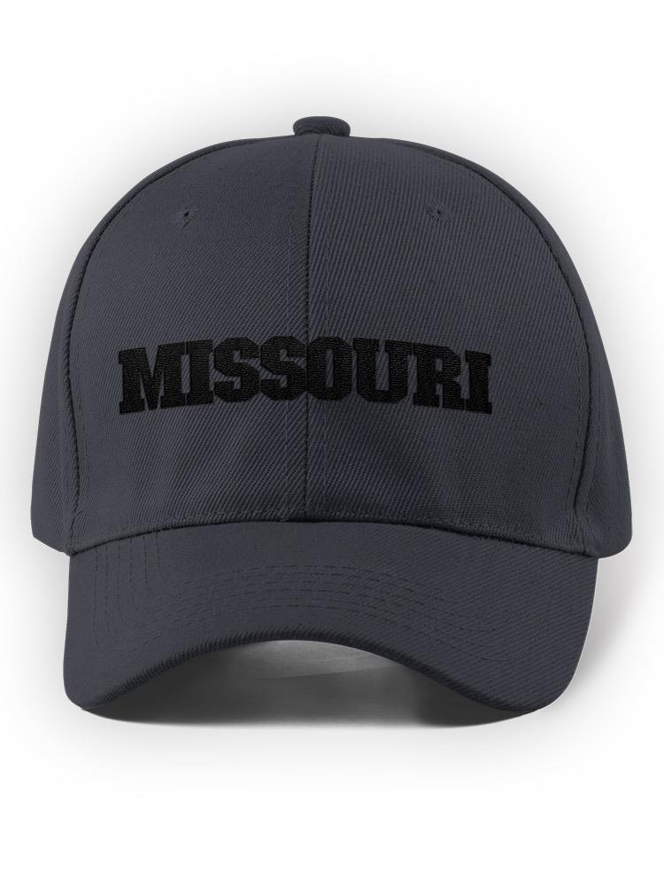 a black hat with black text