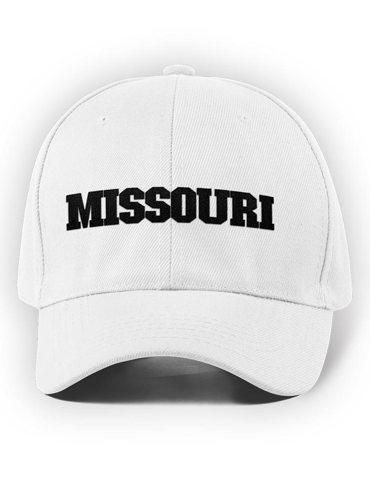 a white hat with black text