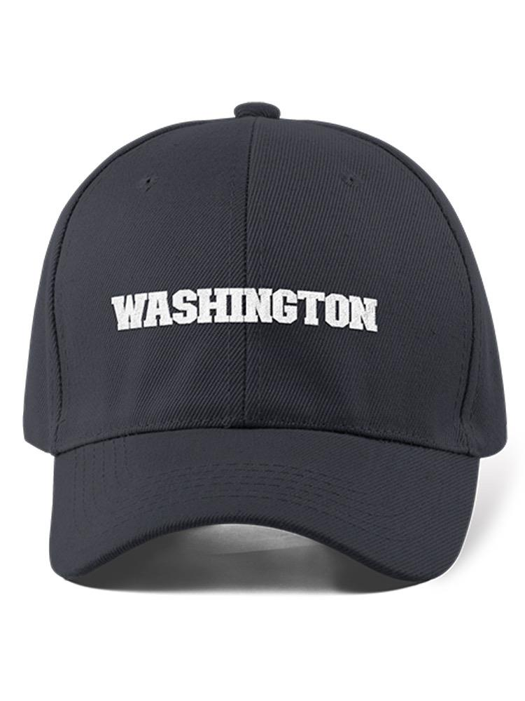 a black hat with white text
