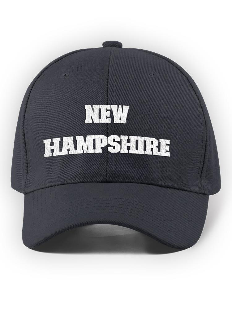 a black hat with white text