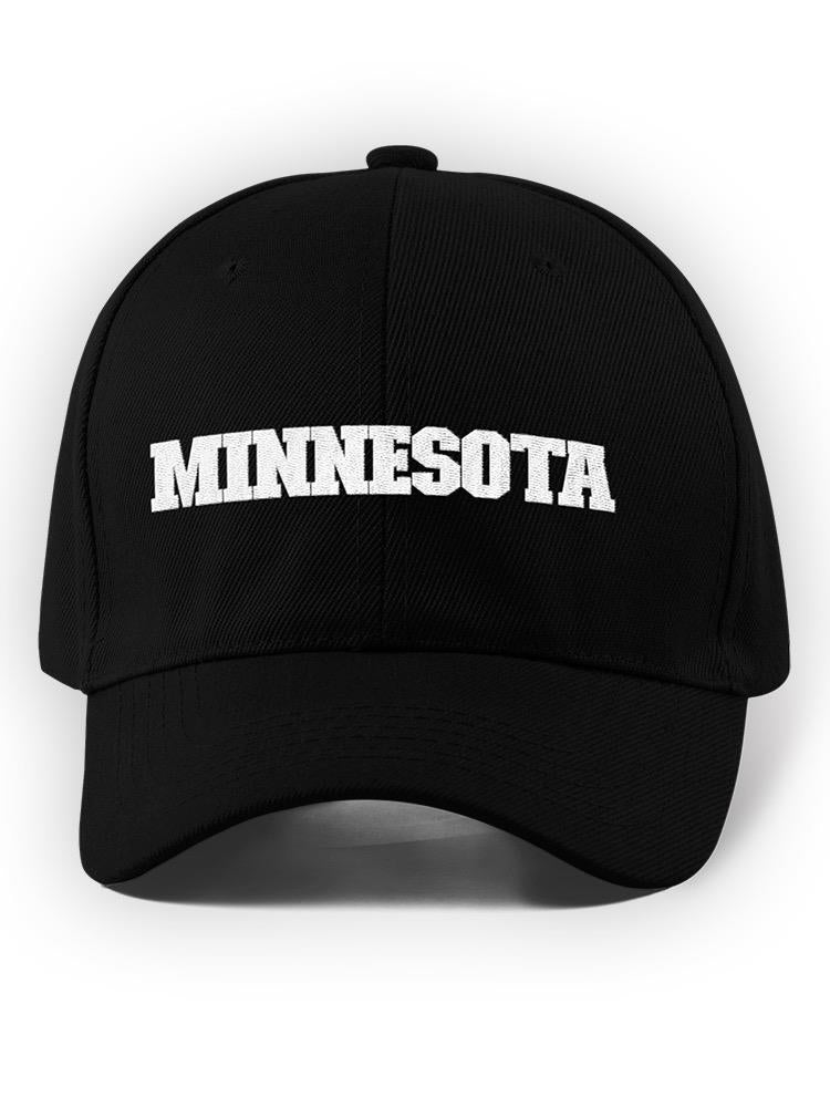 a black hat with white text