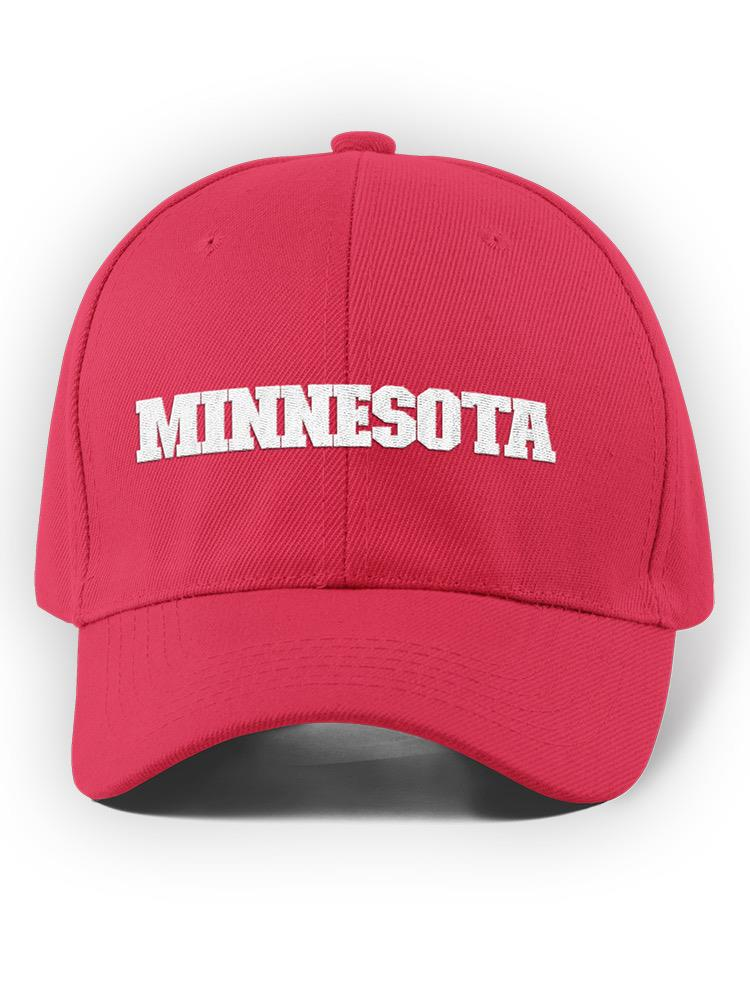 a red hat with white text