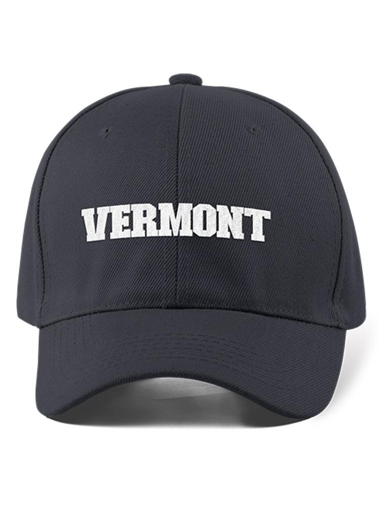 a black hat with white text