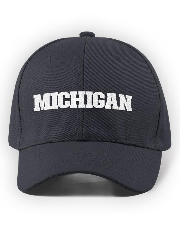 a black hat with white text
