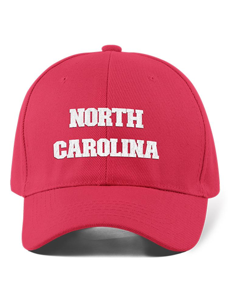 a red hat with white text