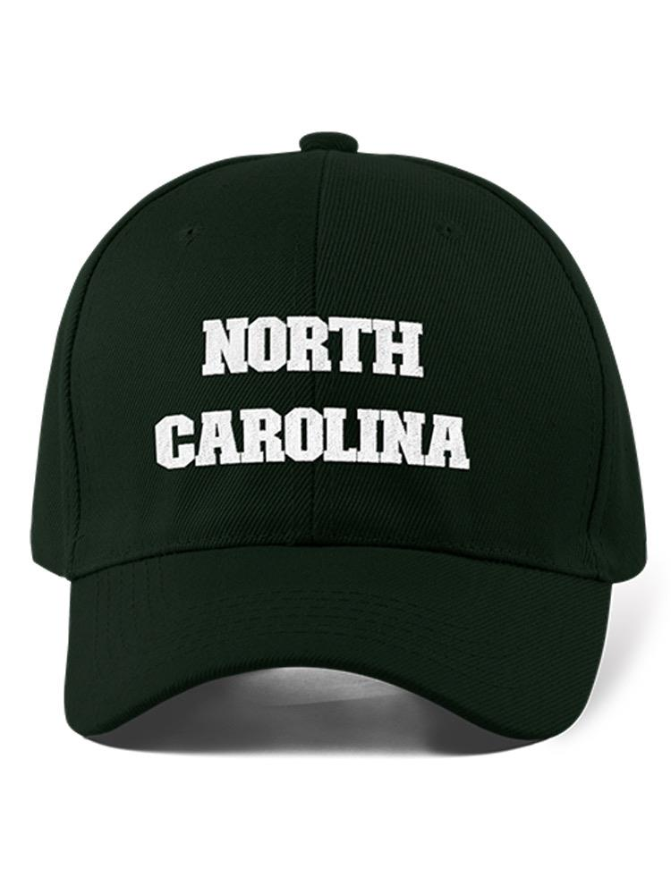 a black hat with white text