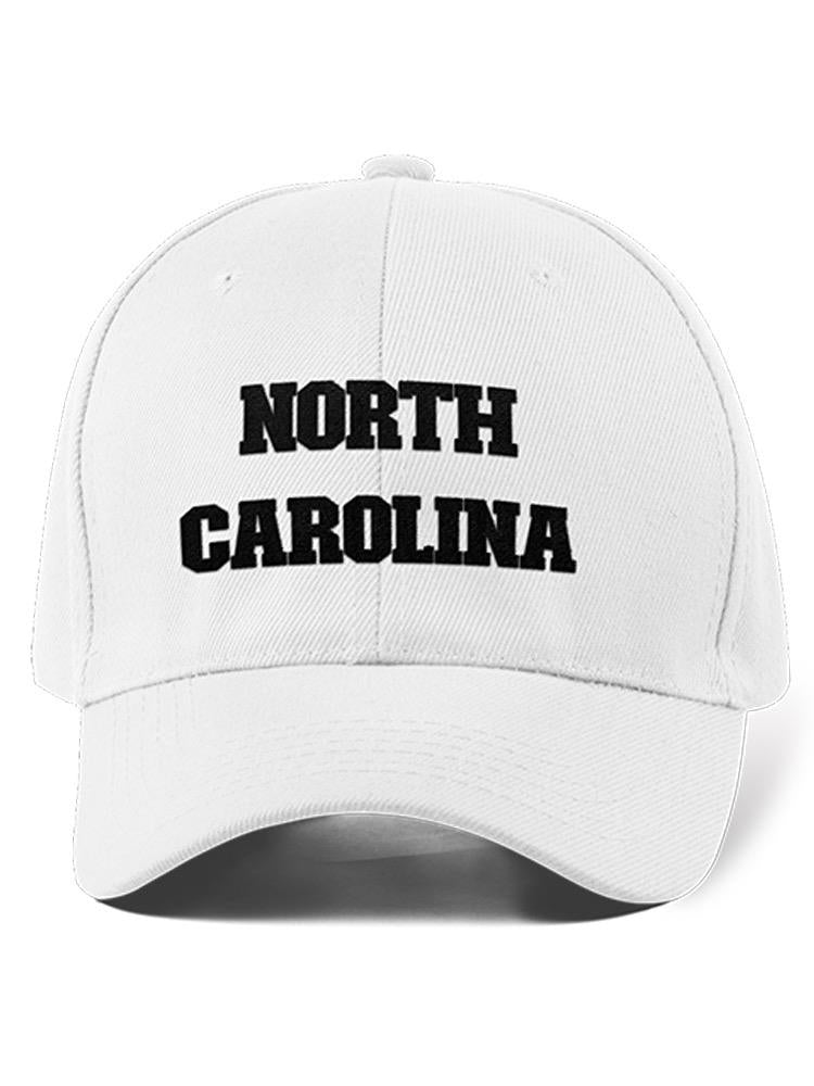 a white hat with black text