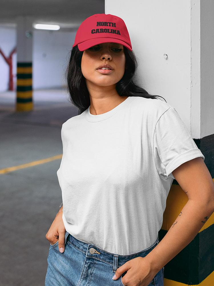 a woman wearing a red hat