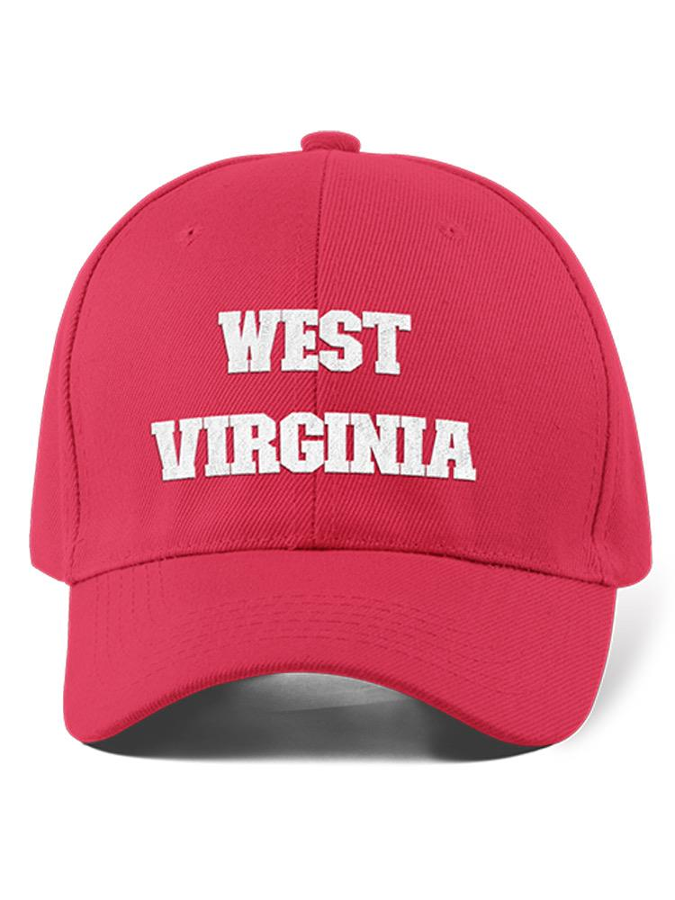 a red hat with white text