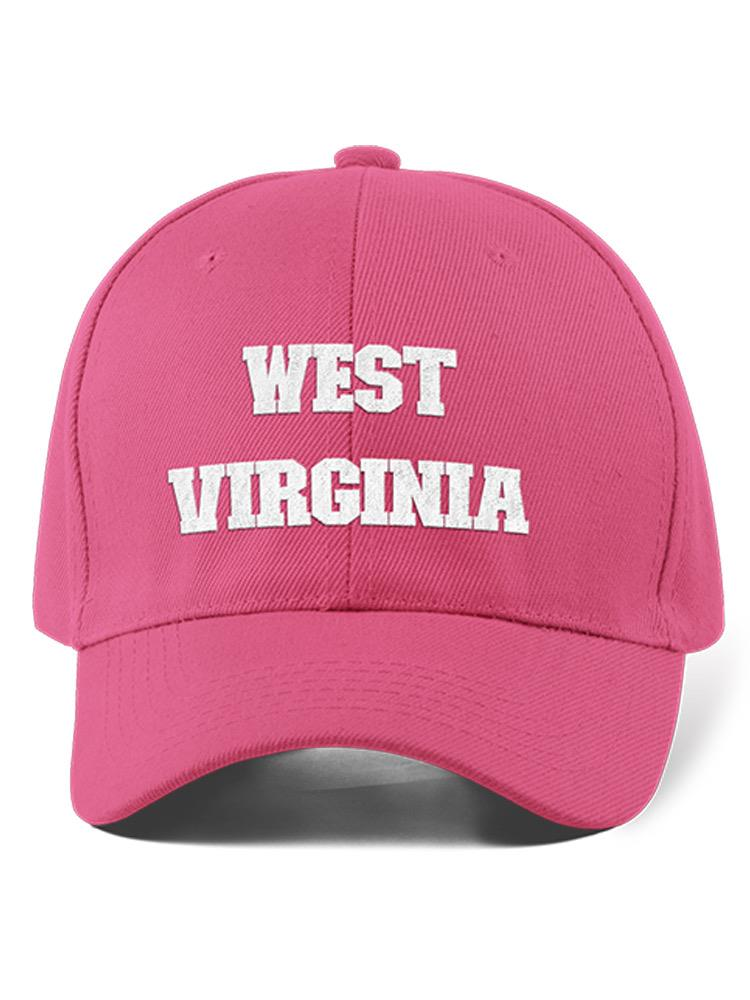a pink hat with white text
