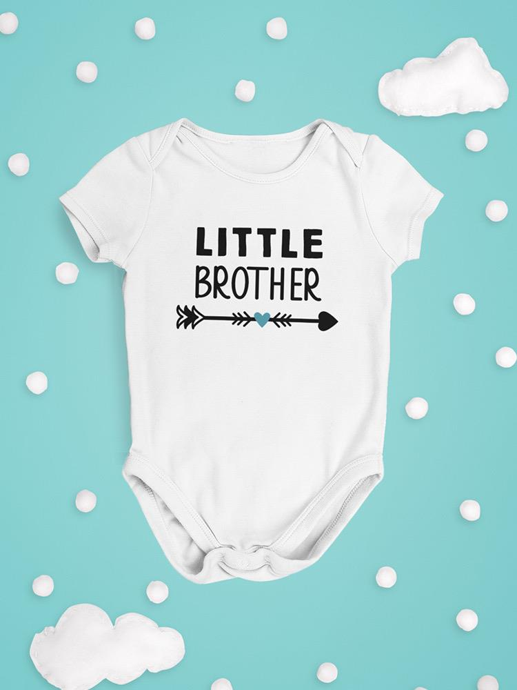 a white baby bodysuit with black text on it