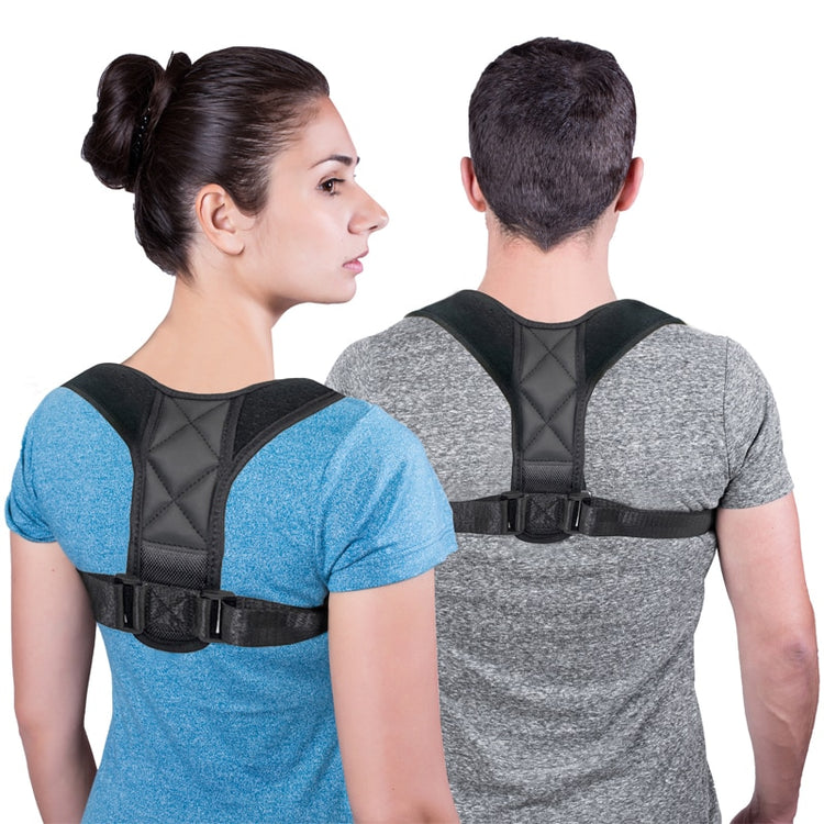 a man and woman wearing a back brace