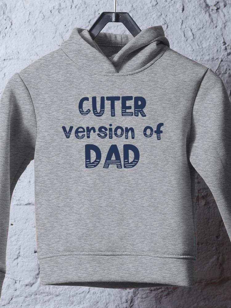 a grey sweatshirt with blue writing on it