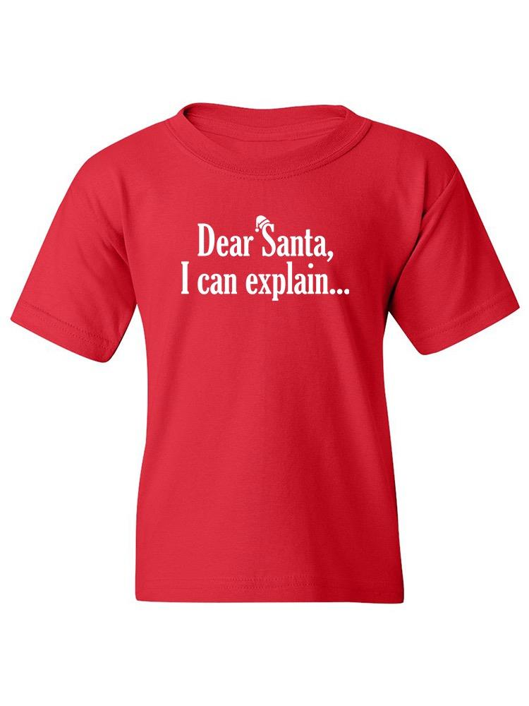 a red shirt with white text