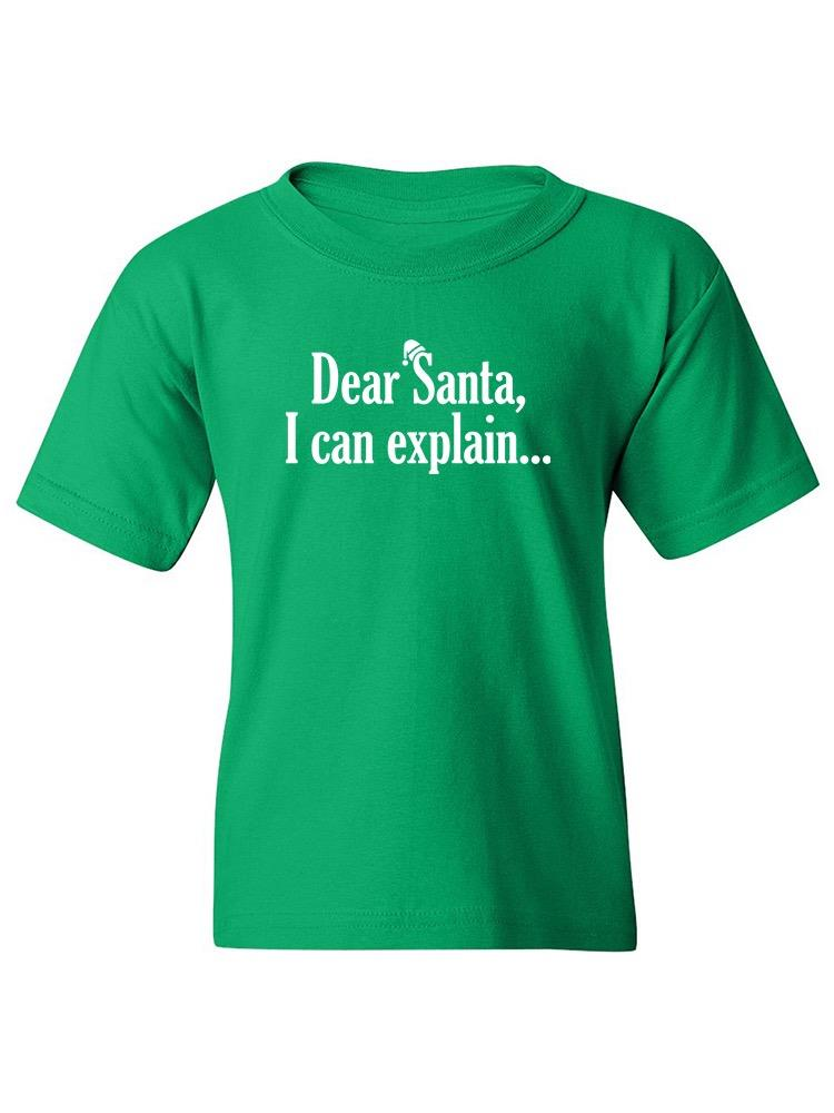 a green shirt with white text