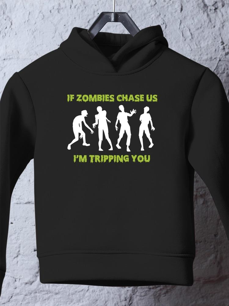 a black sweatshirt with white text