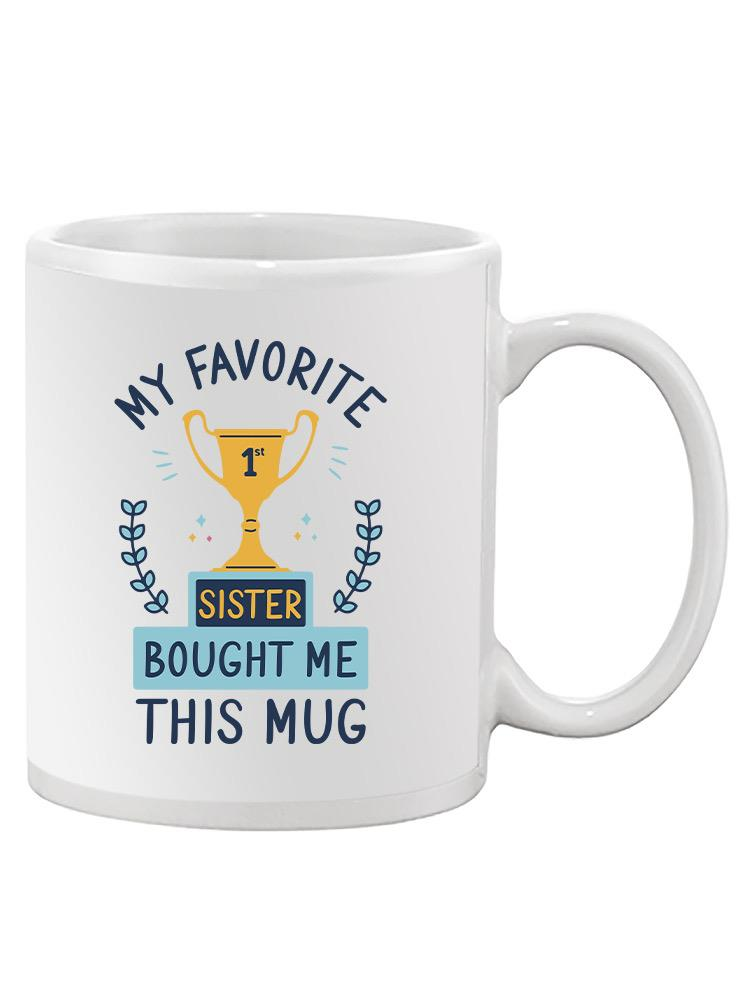 a white mug with a gold trophy