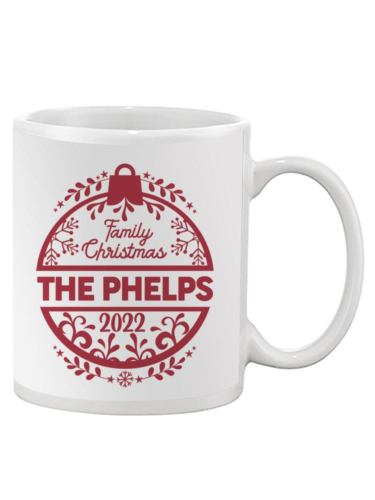a white mug with red text