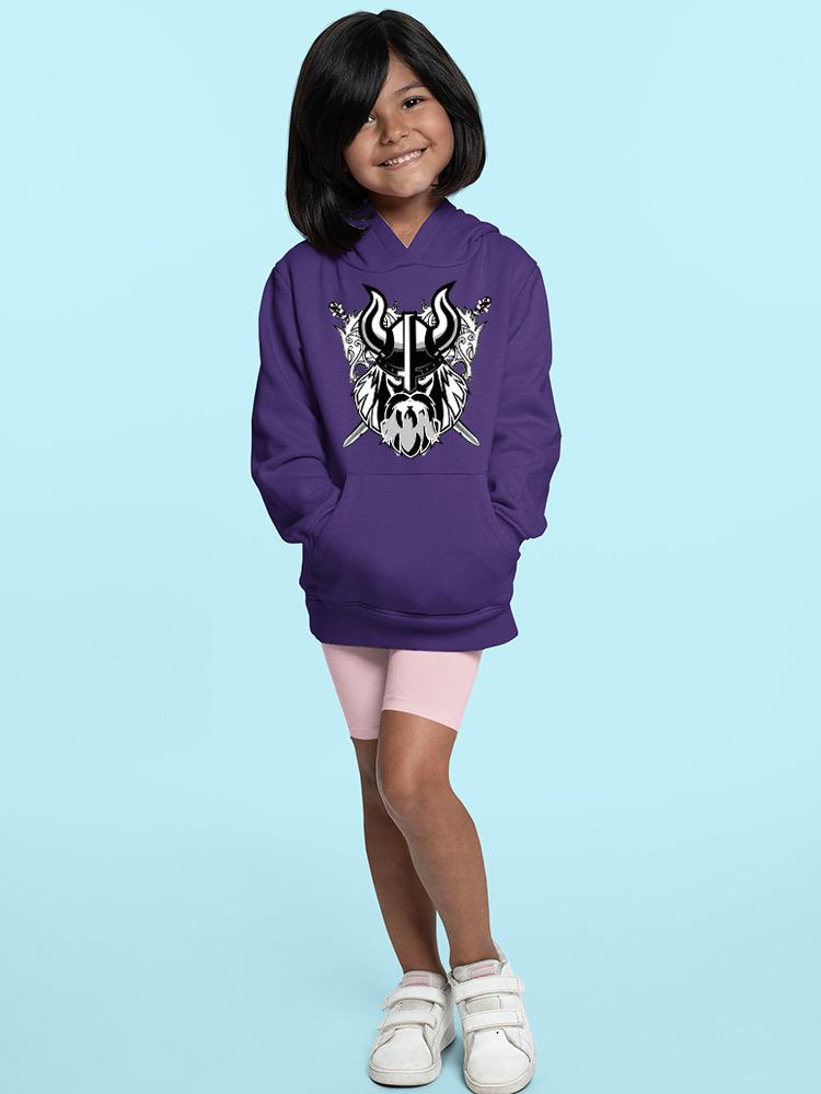 a girl in a purple hoodie