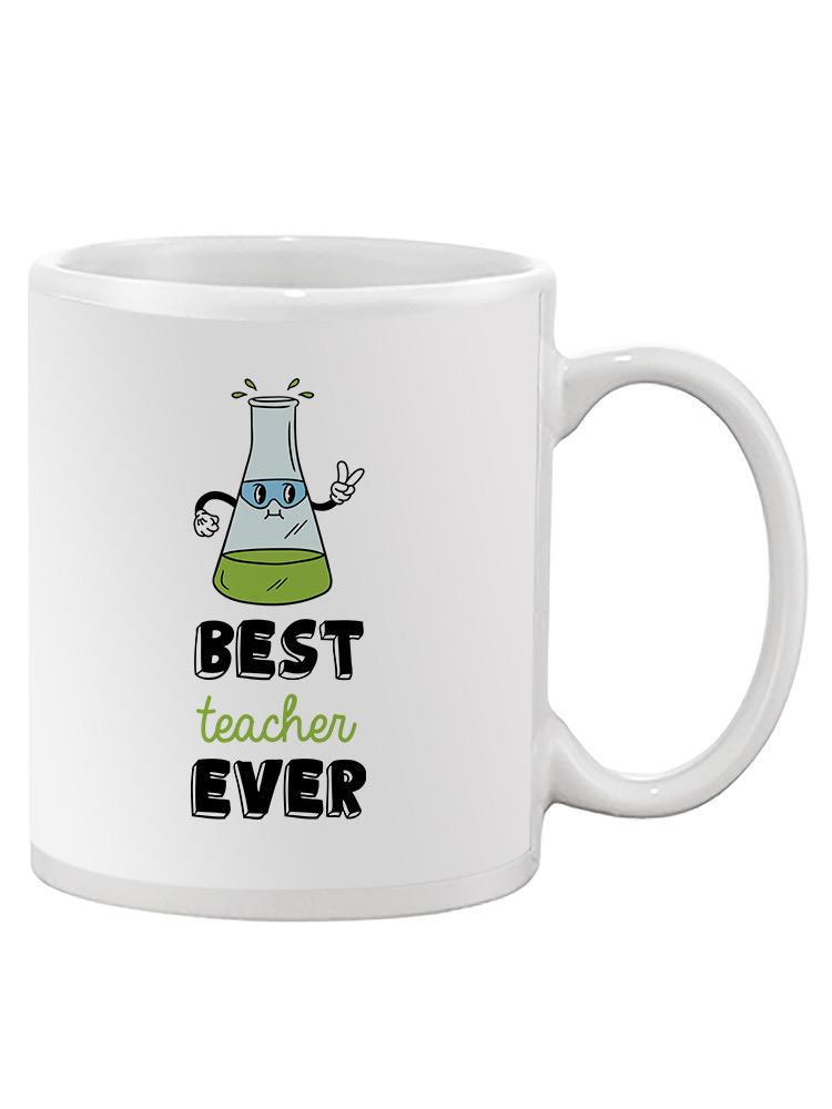 a white mug with a cartoon character on it