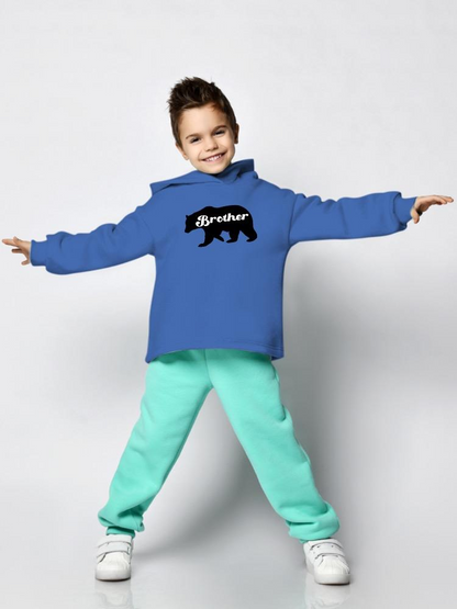 Bear, Brother Lettering Hoodie -SmartPrintsInk Designs