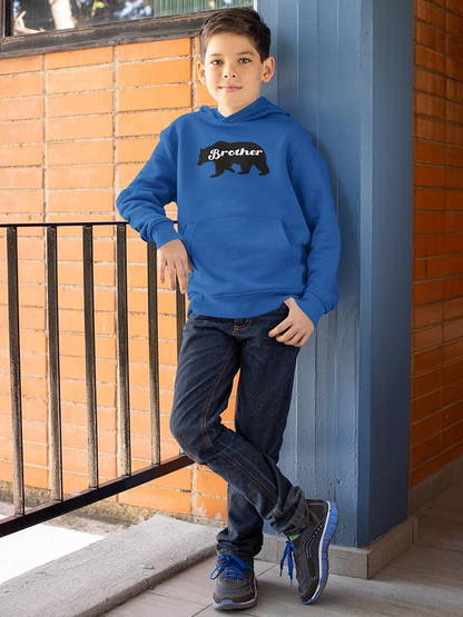 Bear, Brother Lettering Hoodie -SmartPrintsInk Designs