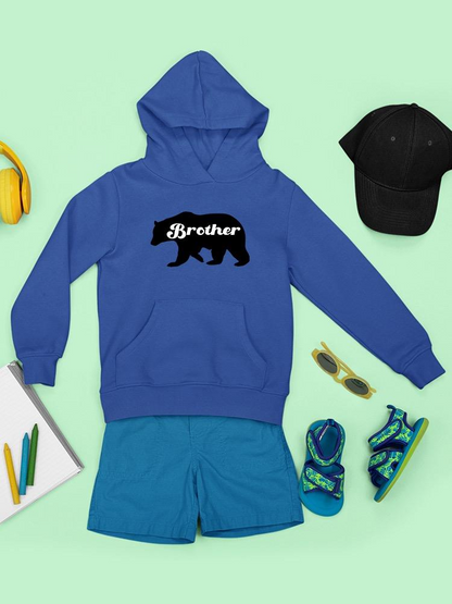 Bear, Brother Lettering Hoodie -SmartPrintsInk Designs