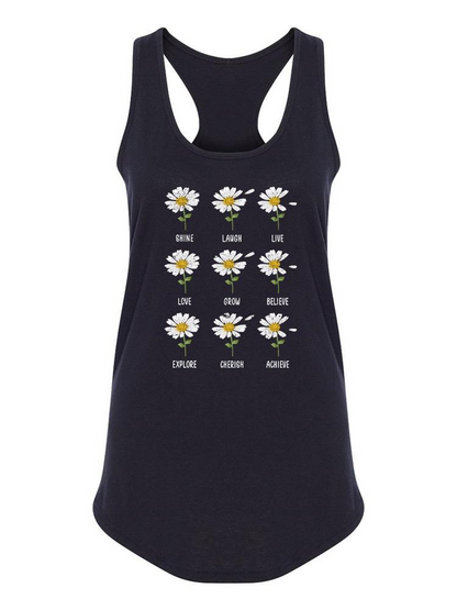 Daisies And Life Racerback Tank -SmartPrintsInk Designs