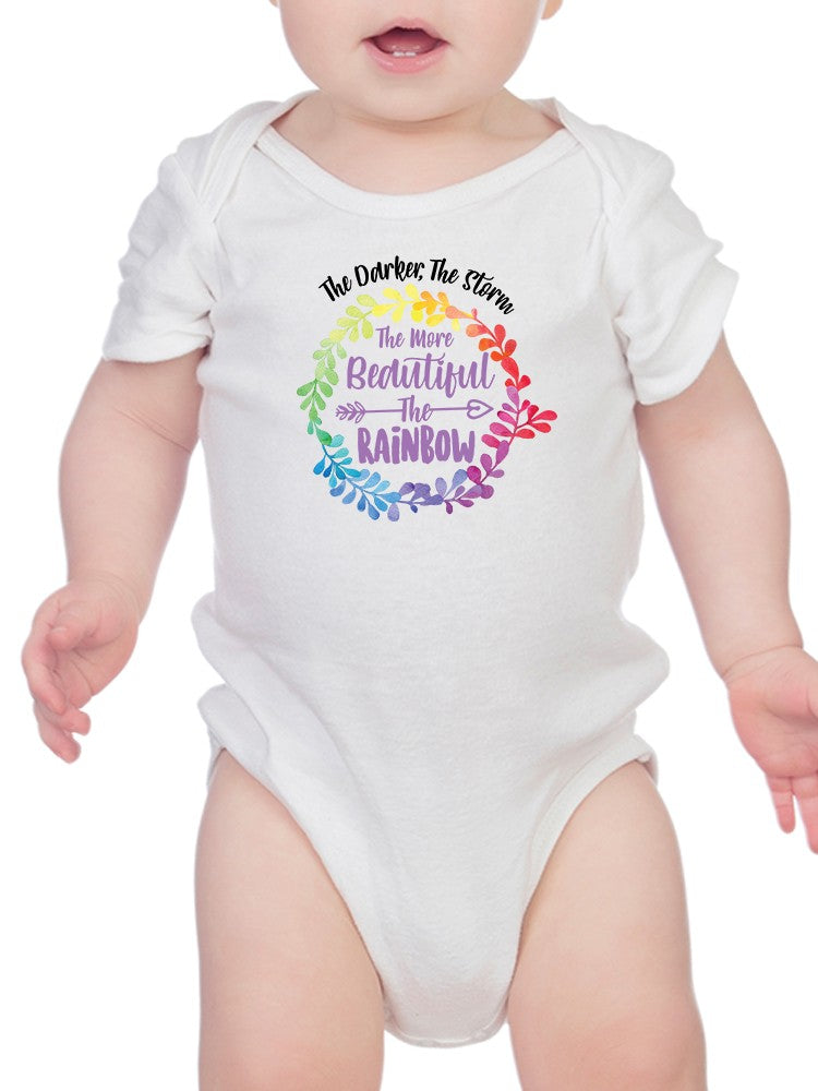 a baby wearing a white bodysuit