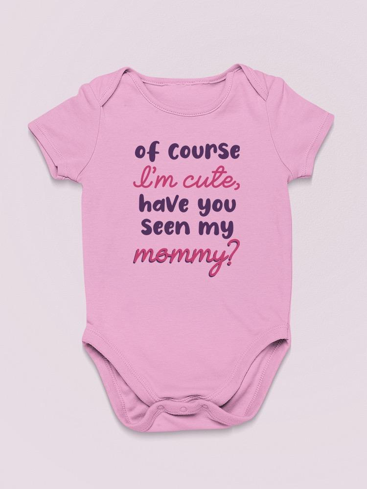 a pink baby bodysuit with text on it