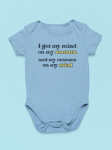 My Mind On My Momma, Quote Bodysuit Baby's -SmartPrintsInk Designs