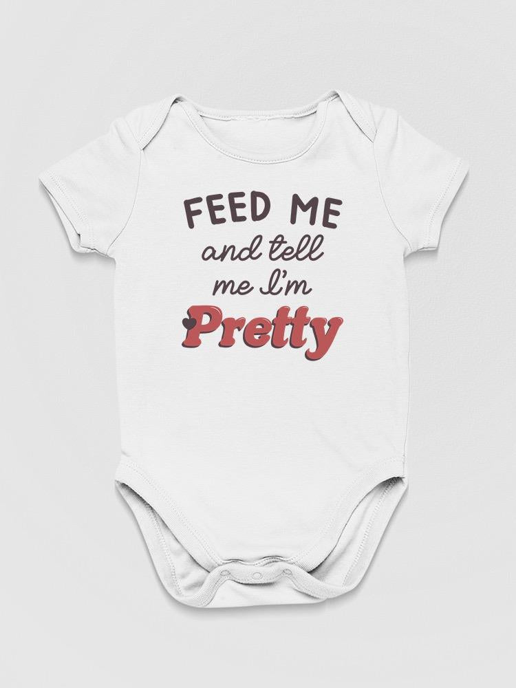 a white baby bodysuit with words on it